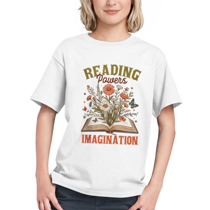 Book Lover Reading Bookish Floral Reading Powers Imagination Graphic Youth