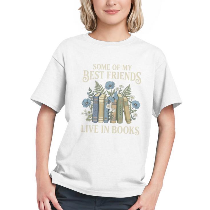 Book Lover Vintage Botanical Friends Premium Tri-Blend Graphic Youth