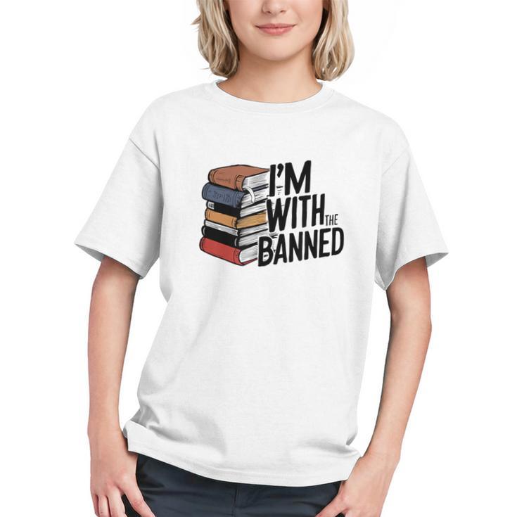 Book Lovers Im With The Banned Books For Reading Librarian Graphic Youth
