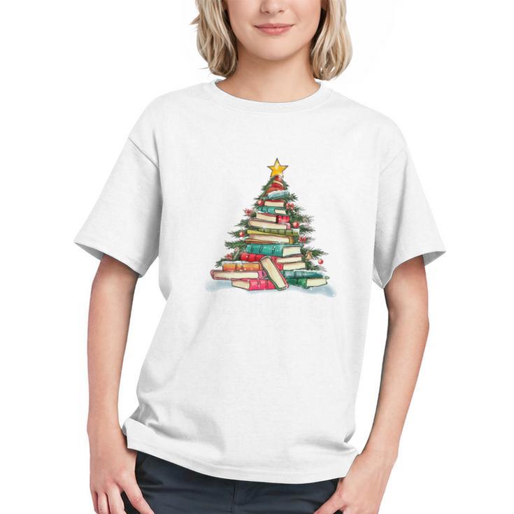 All Booked For Christmas Book Christmas Tree Lights Xmas Graphic Youth