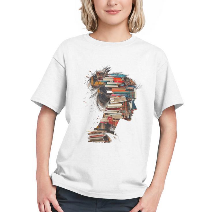 Books Lover Women Art Colorful Drawing Graphic Books Graphic Youth