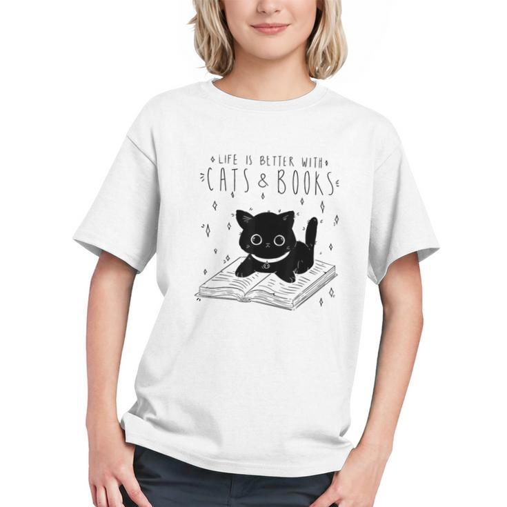 Cat Book For Women Life Is Better With Cats And Books Graphic Youth