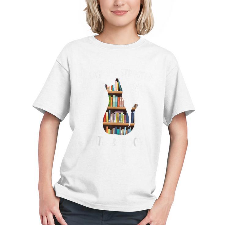 Cat Lover Tee Women Book Lover Reading Librarian Read Graphic Youth