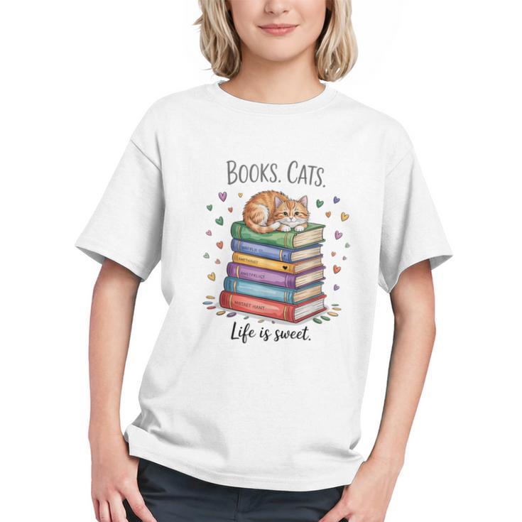 Cats Books Lover Men Women Graphic Youth