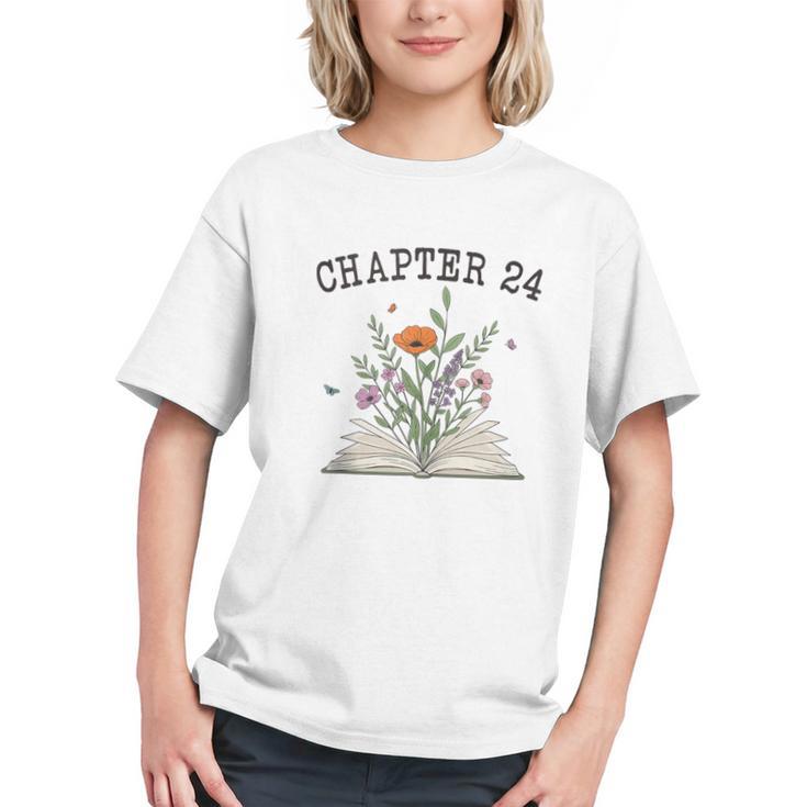 Chapter 24 Book Lovers & Readers 24th Birthday Wildflowers Graphic Youth