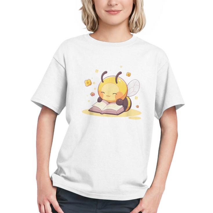 Cute Bee Reading Book Teacher Student Reader Graphic For Men Women Kids Graphic Youth