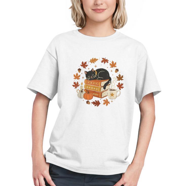 Cute Cat Fall In Love With Reading Book Cat Lover Librarian Graphic Youth
