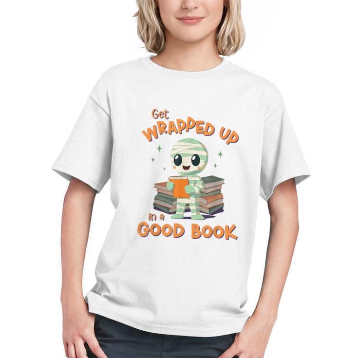Cute Halloween Teacher Librarian Mummy Reading Books Graphic Youth