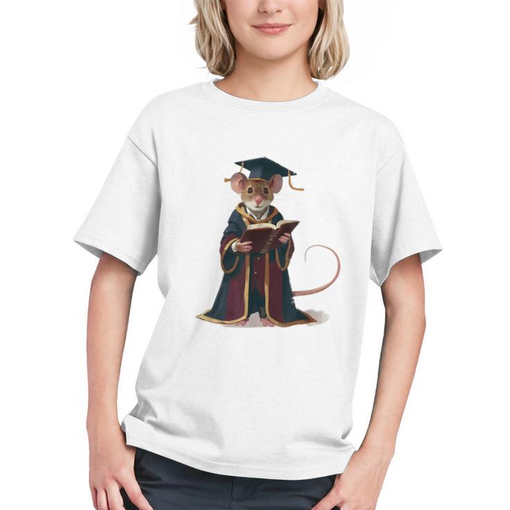 Cute Mouse Reading Book Graduation Graphic Youth