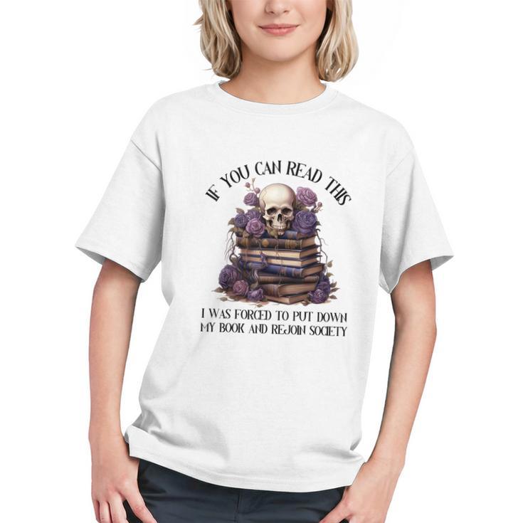 Dark Romance Merch I Put Down My Book Lover Spicy Skeleton Graphic Youth