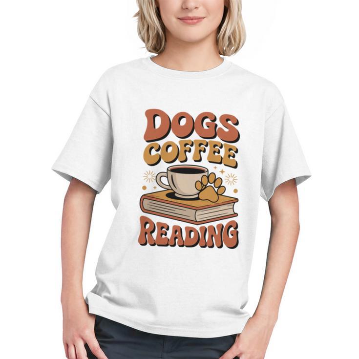 Dogs Coffee Reading Book Lover Graphic Youth