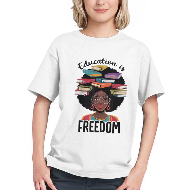 Education Is Freedom Teacher History Month Books Lover Graphic Youth