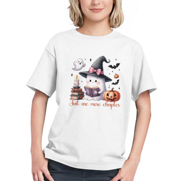 Ghost Reading Book Coquette Bow Halloween Girl Toddler Kid Premium Graphic Youth