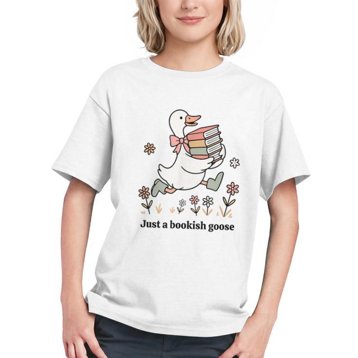 Goose With Books Cute Bookworm Reader Graphic Youth