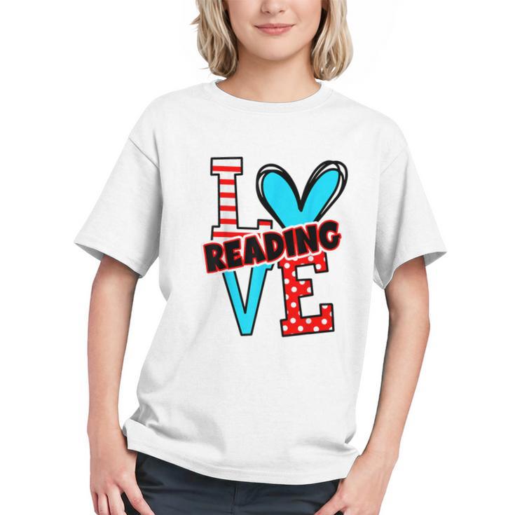 I Heart Books Love Reading Red And Stripe Animated Cat For Men Women Girls Kids Graphic Youth