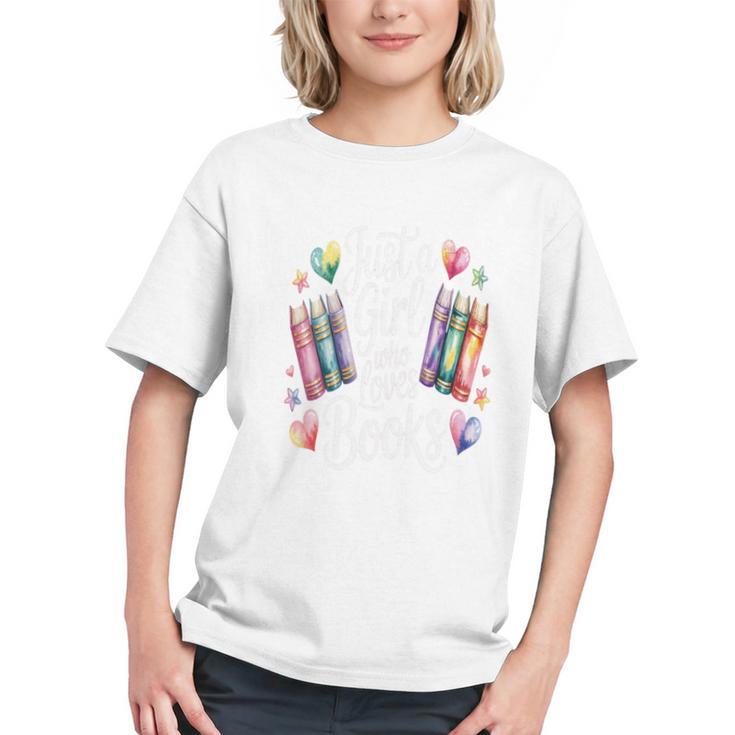 Just a Girl Who Loves Books Lover Reading Library Librarian Graphic Youth