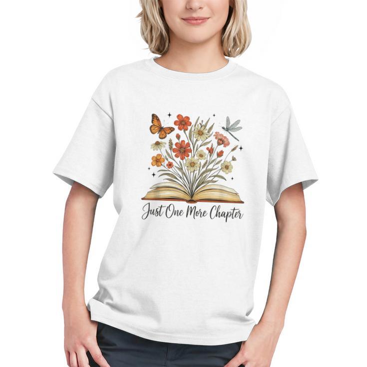Just One More Chapter Open Book Flowers Graphic Youth