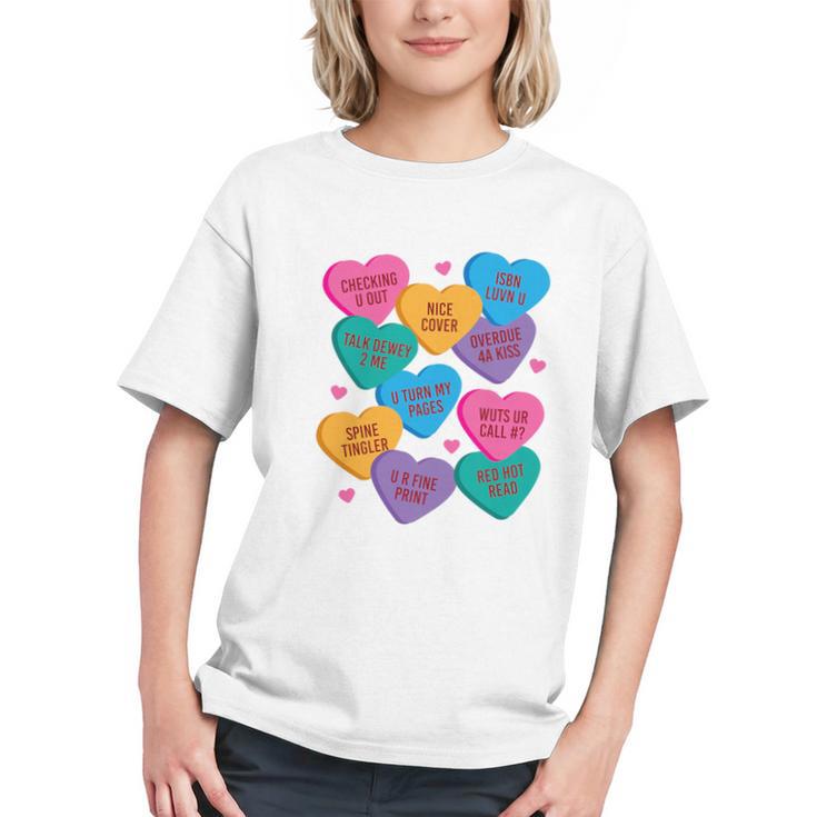 Librarian Shirt Valentines Book Worm Reading Tshirt Premium Tri-Blend Graphic Youth