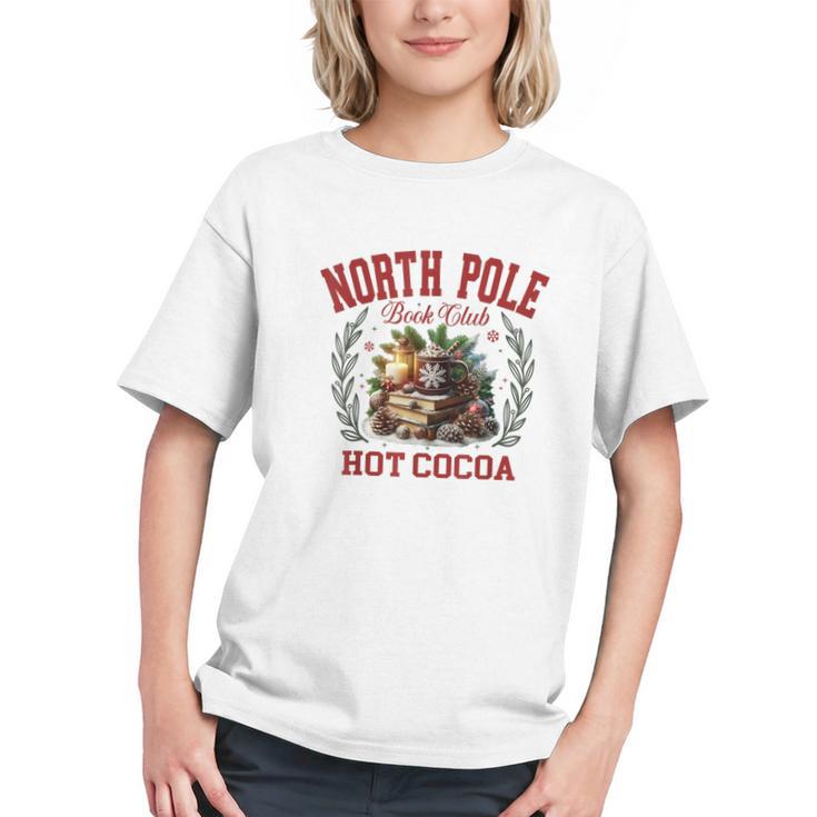 North Pole Book Club Hot Cocoa Bookworm Christmas Xmas Graphic Youth