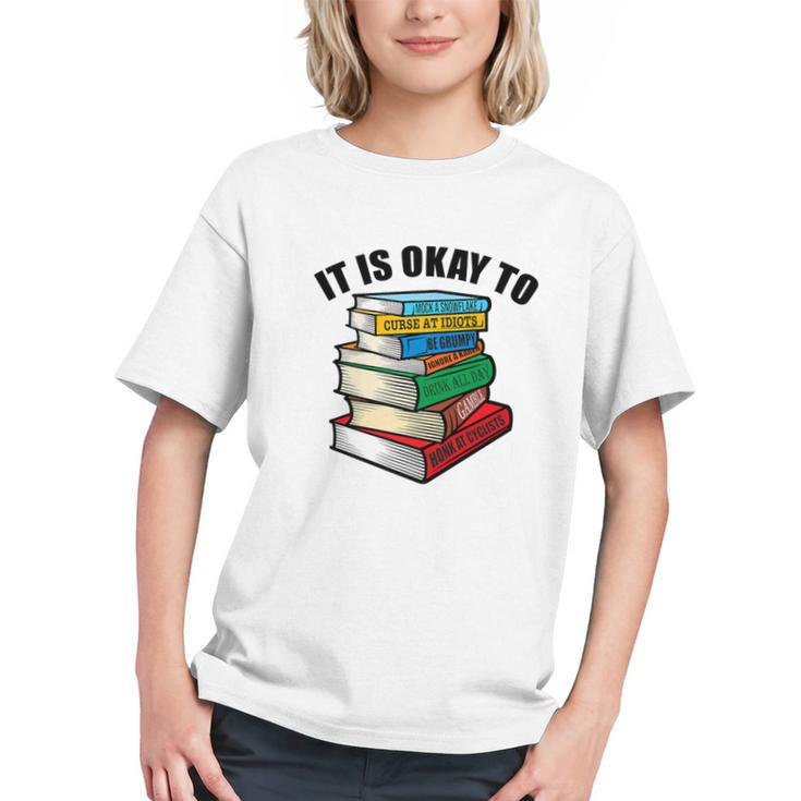 It Is Okay To Be a Grumpy Old Man Book Lover Premium Graphic Youth