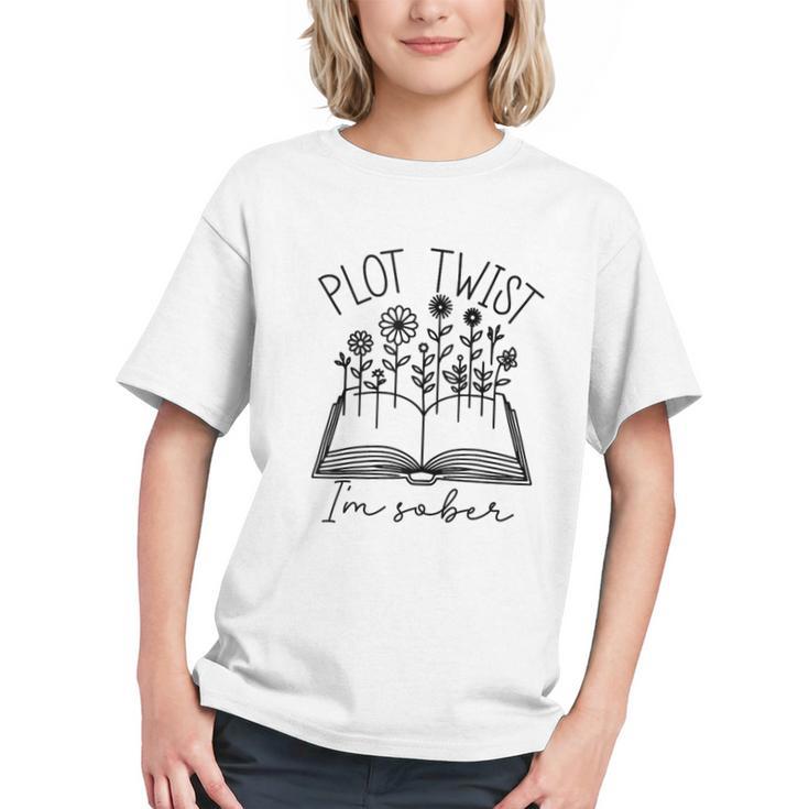 Plot Twist I'm Sober Women's Sobriety Book Reading Literary Graphic Youth