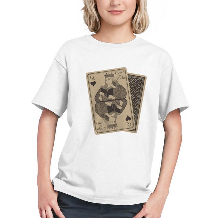 Queen Of Books Playing Card Aesthetic For Book Lovers Premium Tri-Blend Graphic Youth
