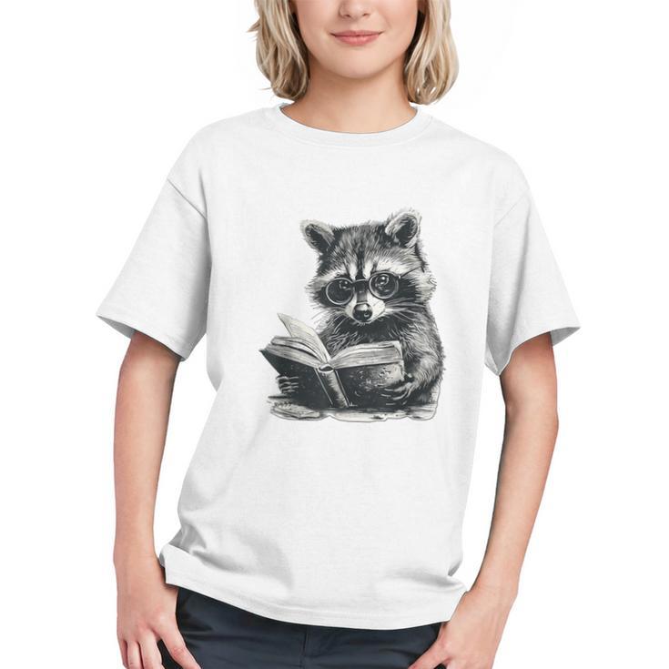 Raccoon With Book Cute Raccoons Reading Books Graphic Youth