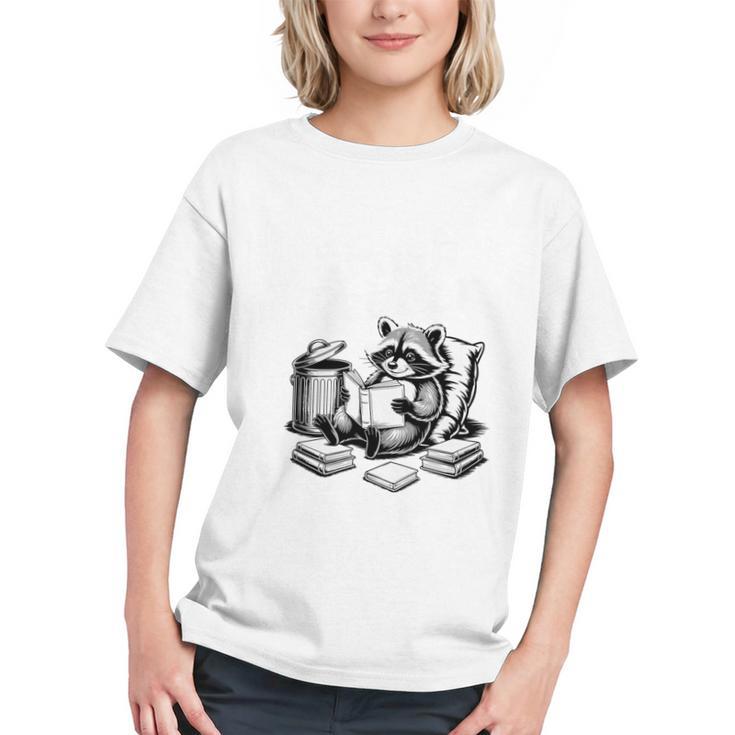 Raccoon Reading A Book Vintage Trash Reader Graphic Youth