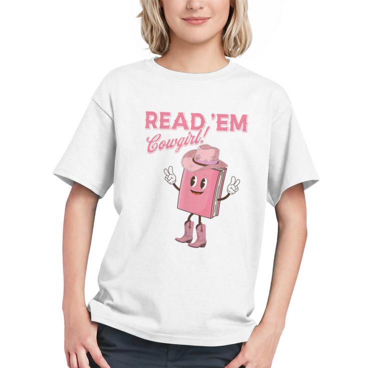 Read 'Em Western Cowgirl Retro Groovy Reading Books Graphic Youth