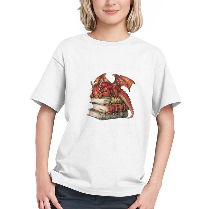 I Read Because Roasting People Is Frowned Upon Dragon Book Premium Tri-Blend Graphic Youth
