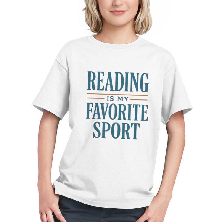 Reading Is My Favorite Sport Literary Book Lover Typography Graphic Youth