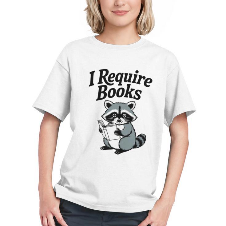 I Require Books Raccoon Reading For Book Lovers Graphic Youth