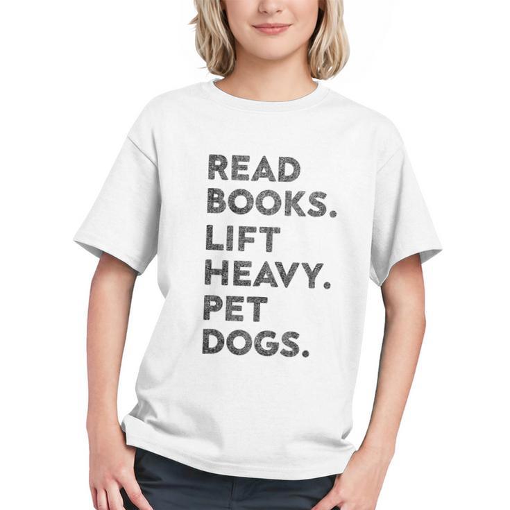 Retro Gym Book Lover Read Books Lift Heavy Pet Dogs Graphic Youth