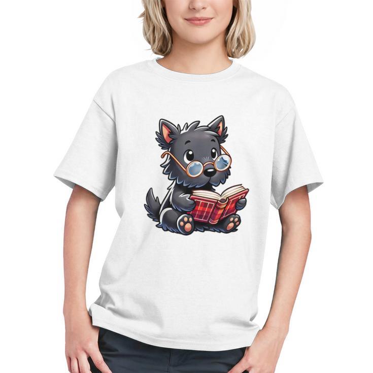 Scottish Terrier Reading a Book Dog Graphic Youth