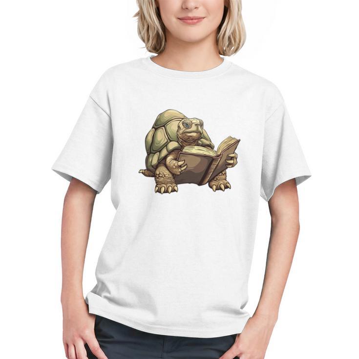 Sulcata Tortoise Reading A Book Graphic Youth