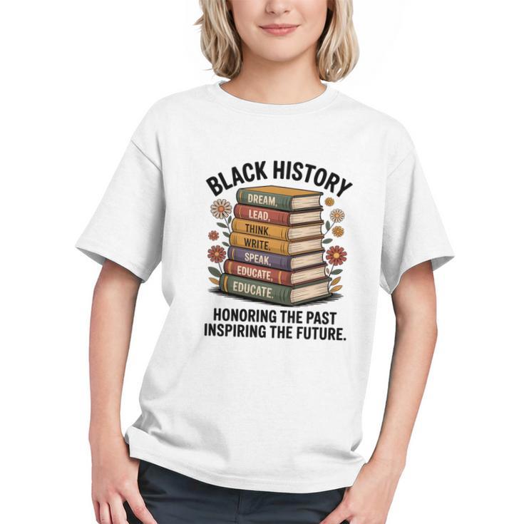 History Month Teacher Reading Book Lover Floral Stack Premium Tri-Blend Graphic Youth