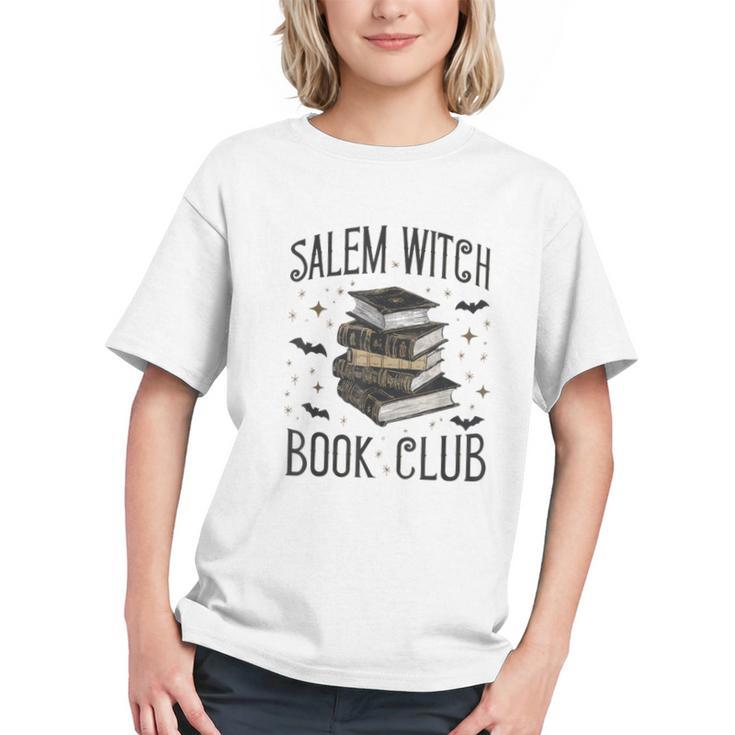 Vintage Salem Book Club Cat Bookish Spooky Halloween Graphic Youth