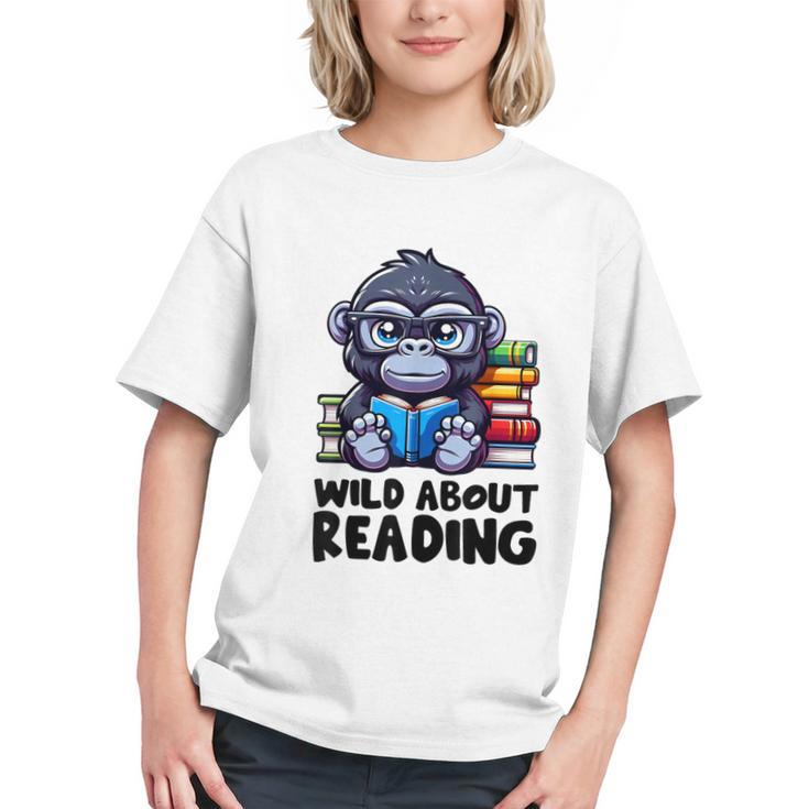 Wild About Reading Book Lover Gorilla Graphic Youth