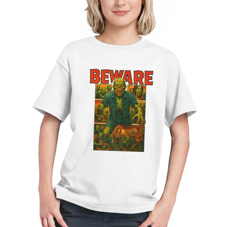 Zombie Tee Horror Movie Poster Vintage Comic Book Graphic Premium Graphic Youth