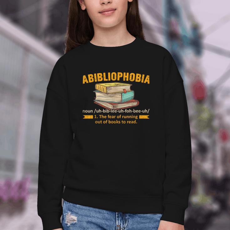 Abibliophobia Perfect For Young Book Lover Bookworm Reader Youth Crewneck Sweatshirt