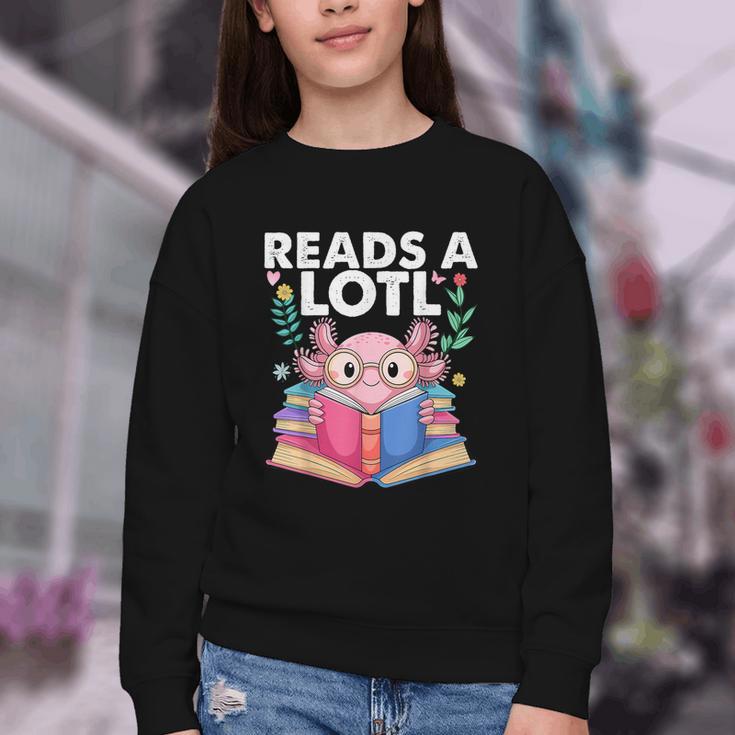 Axolotl Books Readsalotl Reading Bookworm Boys Girls Youth Crewneck Sweatshirt Axolotl Books Readsalotl Reading Bookworm Boys Girls Youth Crewneck Sweatshirt