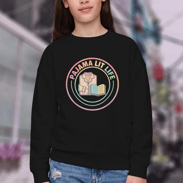Bedtime Book Lover Reading Pajamas Youth Crewneck Sweatshirt Bedtime Book Lover Reading Pajamas Youth Crewneck Sweatshirt