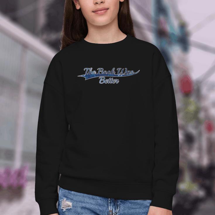 The Book Was Better Reading Lover Vintage Varsity Youth Crewneck Sweatshirt