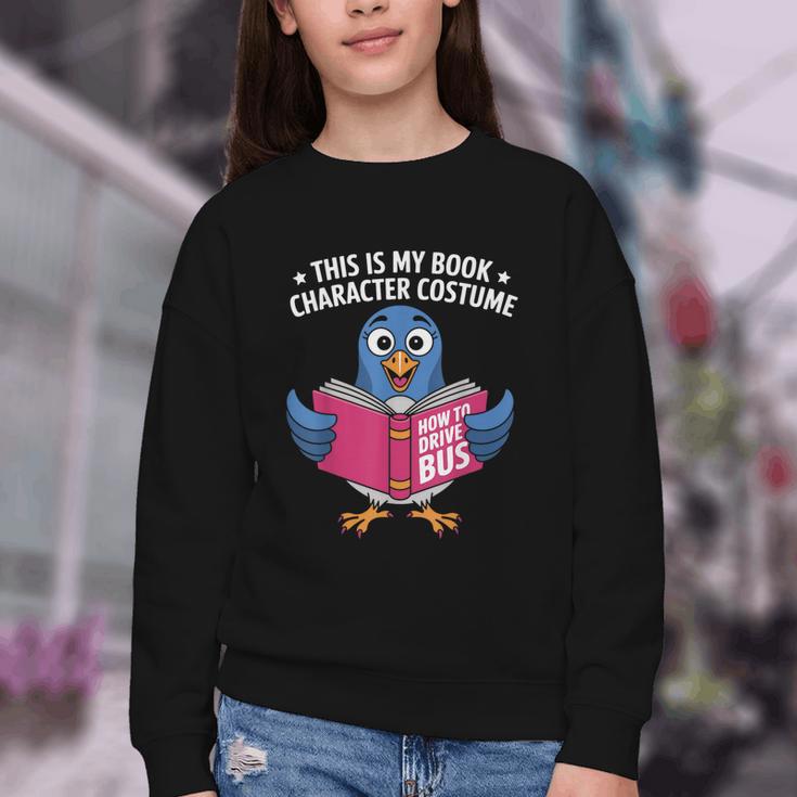 This Is My Book Character Costume Cute Pigeon Kids Reading Youth Crewneck Sweatshirt This Is My Book Character Costume Cute Pigeon Kids Reading Youth Crewneck Sweatshirt