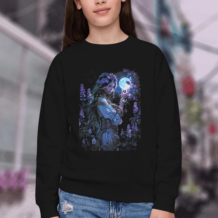 Book Fantasy Art Beautiful Elf Princess Fairy Youth Crewneck Sweatshirt Book Fantasy Art Beautiful Elf Princess Fairy Youth Crewneck Sweatshirt