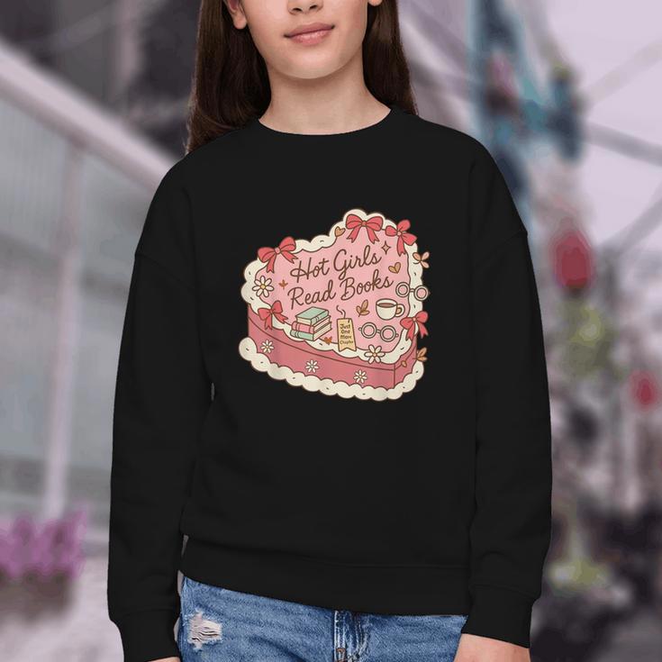 Book Lover Hot Girls Read Books Tee Youth Crewneck Sweatshirt