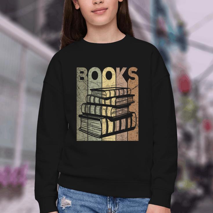 Book Reader Vintage Bookworm Retro Book Lover Youth Crewneck Sweatshirt