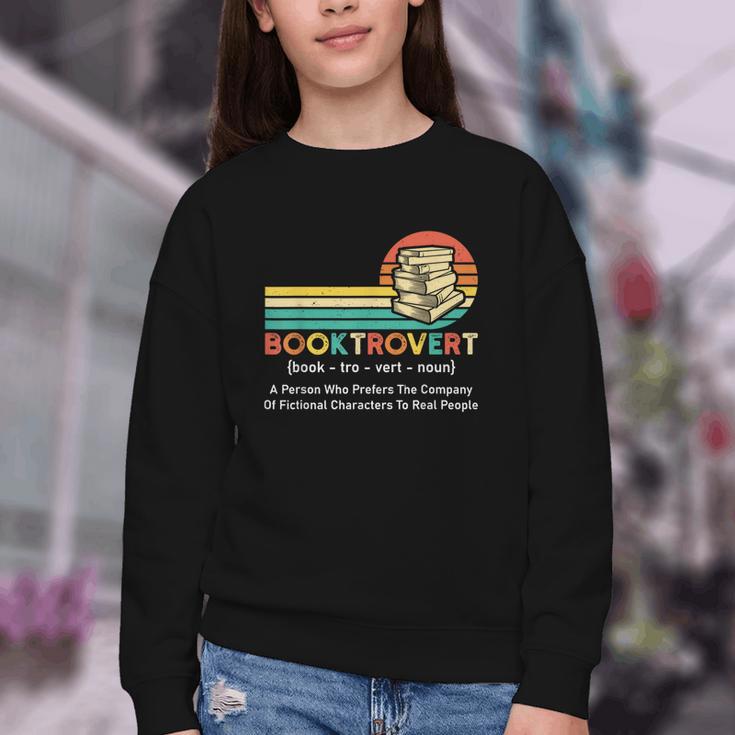 Booktrovert Definition Book Lover Youth Crewneck Sweatshirt