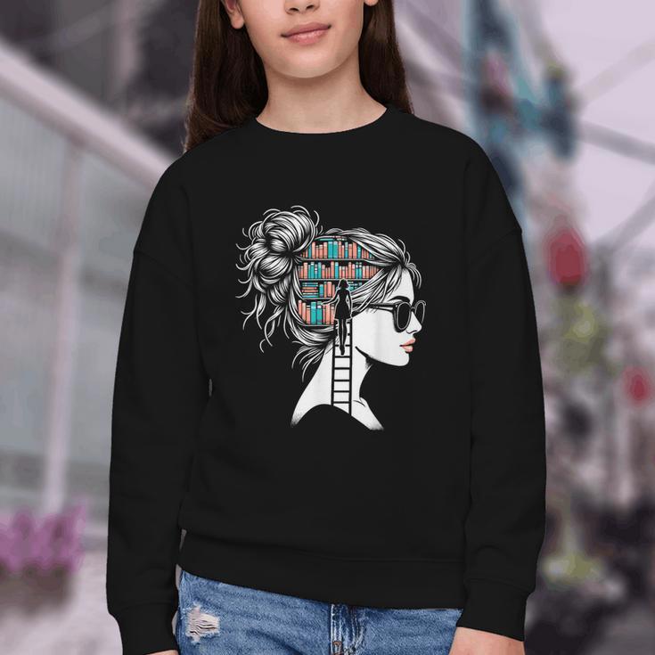 Bookworm Book Nerd Librarian Bookish Librarian Youth Crewneck Sweatshirt
