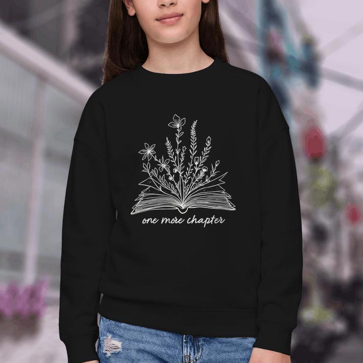 Bookworm One More Chapter Cozy Reader Minimalist Book Lover Youth Crewneck Sweatshirt